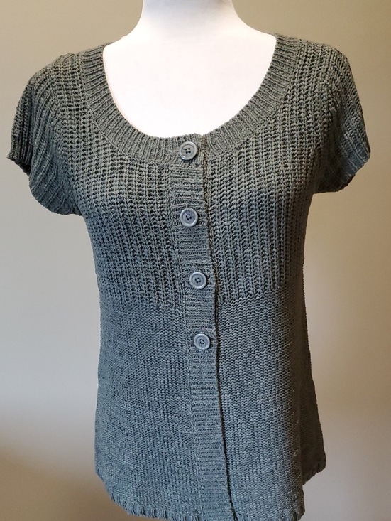 august silk Tops - august silk Olive Textured Open-Knit Short Sleeve Top
